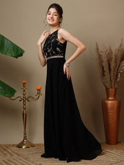 Girl Floral Embroidered Maxi Ethnic Dress