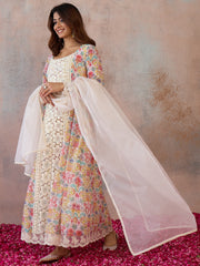 Women Floral Printed Regular Kurta with Trousers & With Dupatta