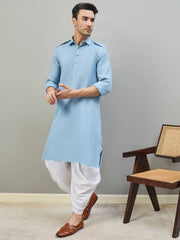 Men Regular Linen Kurta with Dhoti Pants