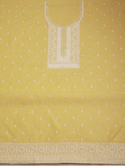 Yellow Floral Embroidered Sequinned Unstitched Dress Material