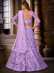 Embroidered Sequinned Semi-Stitched Lehenga & Unstitched Blouse With Dupatta