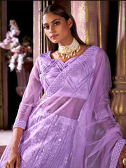 Embroidered Sequinned Semi-Stitched Lehenga & Unstitched Blouse With Dupatta