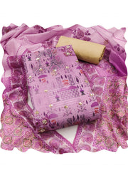 Fusia Pink Jardosi Hand Work Cotton Kurta Set