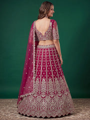 Pink Zari Dori & Multiple Sequins Wedding Lehenga Choli