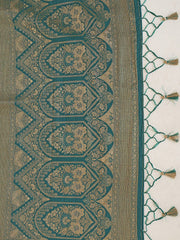 Turquoise Woven Design Zari Saree