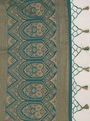 Turquoise Woven Design Zari Saree