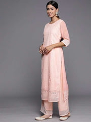 Floral Embroidered Chikankari Kurta with Palazzos