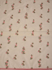 Cream Embroidered Pure Cotton Unstitched Dress Material