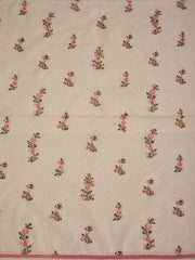 Cream Embroidered Pure Cotton Unstitched Dress Material