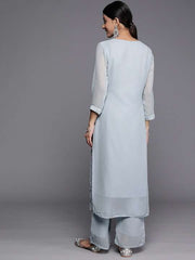 Floral Embroidered Chikankari Kurta with Palazzos