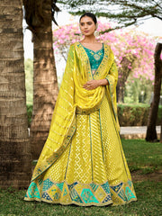 Paroot Green Silk Wedding Lehenga Choli