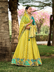 Paroot Green Silk Wedding Lehenga Choli