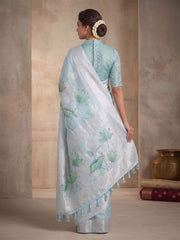 Floral Zari Silk Blend Saree