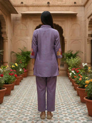 Embroidered Shirt with Trousers