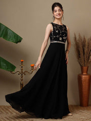 Girl Floral Embroidered Maxi Ethnic Dress