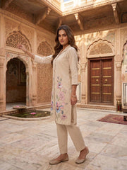 Indie Florals Embroidered Tunic with Trousers