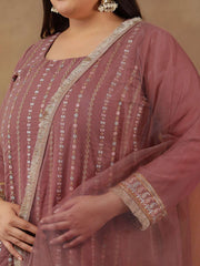 Women Ethnic Motifs Embroidered Regular Thread Work Kurta with Palazzos & With Dupatta