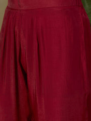 Woven Design Straight Kurta With Trousers & Dupatta