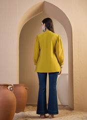 Mustard Mandarin Collar Tunic