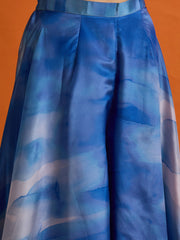 Floral Organza Embroidered Top with Palazzos
