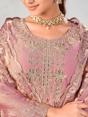 Pink Premium Fendy Silk Festive Palazzo Suit