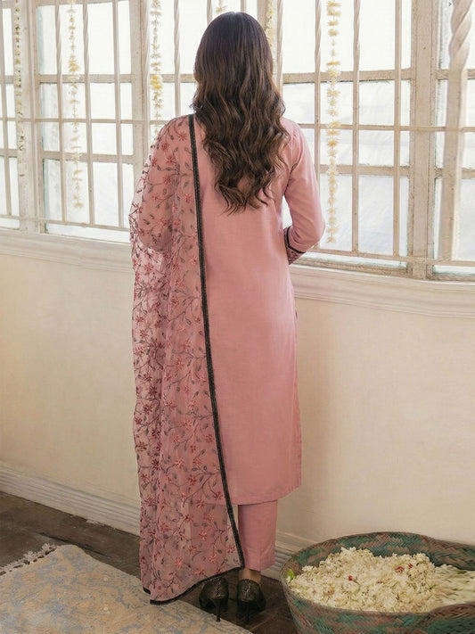 Pink Embroidered Casual & Festive Pant Style Suit