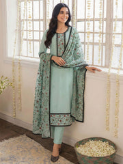 Blue Embroidered Casual & Festive Pant Style Suit