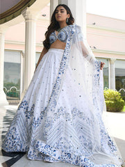 White Designer Wedding Festive Wear Lehenga Choli