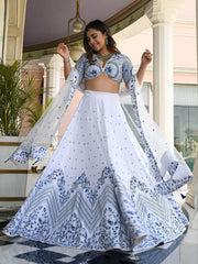 White Designer Wedding Festive Wear Lehenga Choli