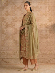 Rust Simmer Silk Embroedred Salwar Suit