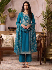 Azure Blue Organza Kurta Set