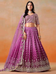 Rani Pink Georgette Reception Wear Lehenga Choli