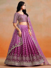 Rani Pink Georgette Reception Wear Lehenga Choli