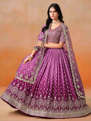 Rani Pink Georgette Reception Wear Lehenga Choli