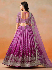 Rani Pink Georgette Reception Wear Lehenga Choli