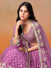 Rani Pink Georgette Reception Wear Lehenga Choli