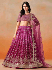 Pink Zari Embroidered Lehenga Choli With Dupatta