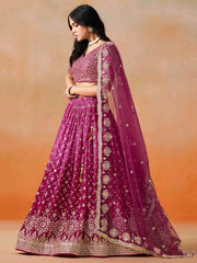 Pink Zari Embroidered Lehenga Choli With Dupatta