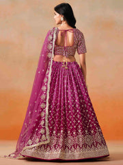 Pink Zari Embroidered Lehenga Choli With Dupatta