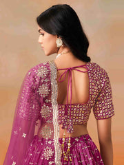 Pink Zari Embroidered Lehenga Choli With Dupatta