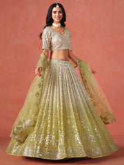 Yellow Zari Embroidery Designer Lehenga Choli