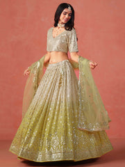 Yellow Zari Embroidery Designer Lehenga Choli