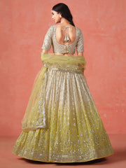 Yellow Zari Embroidery Designer Lehenga Choli