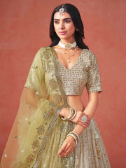 Yellow Zari Embroidery Designer Lehenga Choli