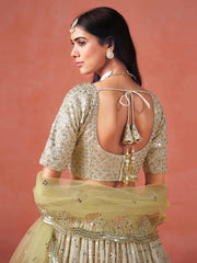 Yellow Zari Embroidery Designer Lehenga Choli