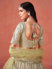 Yellow Zari Embroidery Designer Lehenga Choli