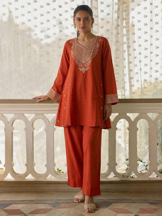 Designer Style Orange Festive Pant Style Salwar Suit