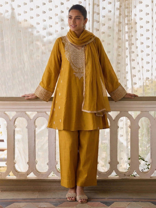 Designer Style Yellow Festive Pant Style Salwar Suit