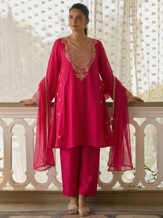 Designer Style Pink Festive Pant Style Salwar Suit