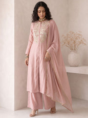 Pink A Line Anarkali Style Festive Salwar Suit